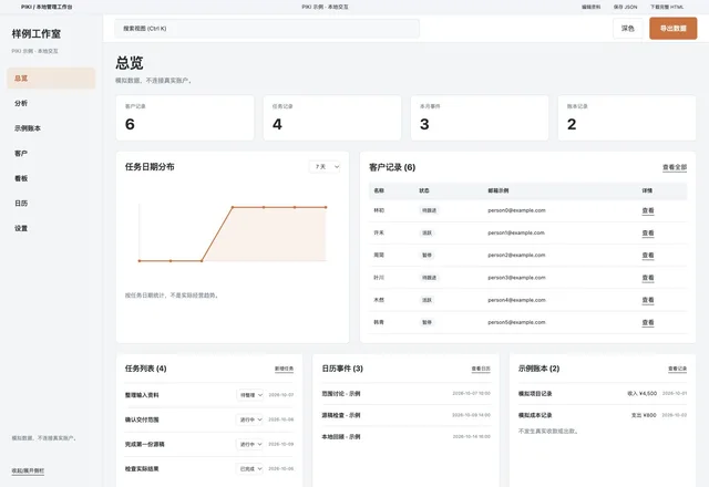 本地管理工作台实际样例网页
