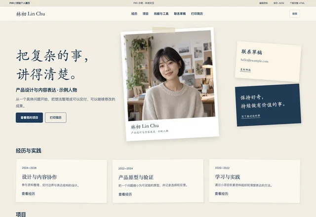 拼贴个人履历实际样例网页